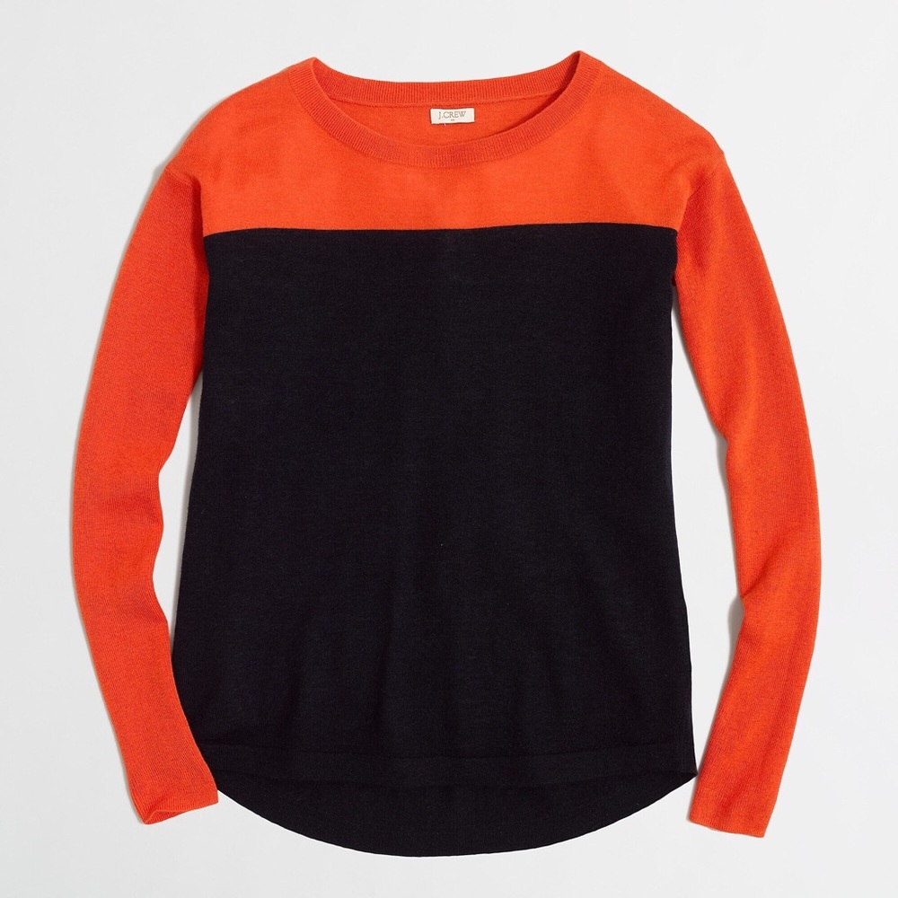 J.Crew Factory swing sweater in colorblock - EUC
